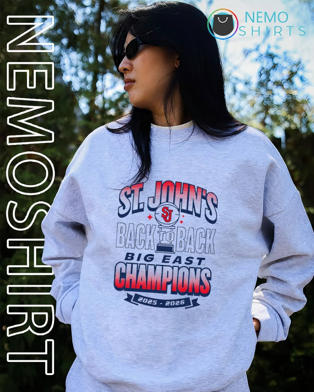 St John's Red Storm back to Big East Champions 2025 - Adult & Kids T-Shirts, Sweatshirts & Hoodies apparel design preview 2