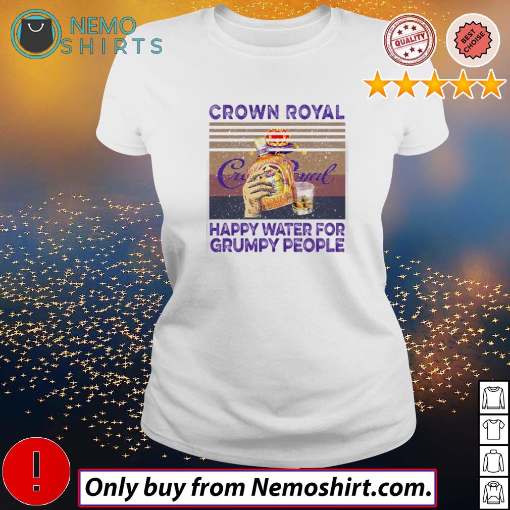 Crown Royal happy water for grumpy people vintage - Adult & Kids T-Shirts, Sweatshirts & Hoodies apparel design preview 3