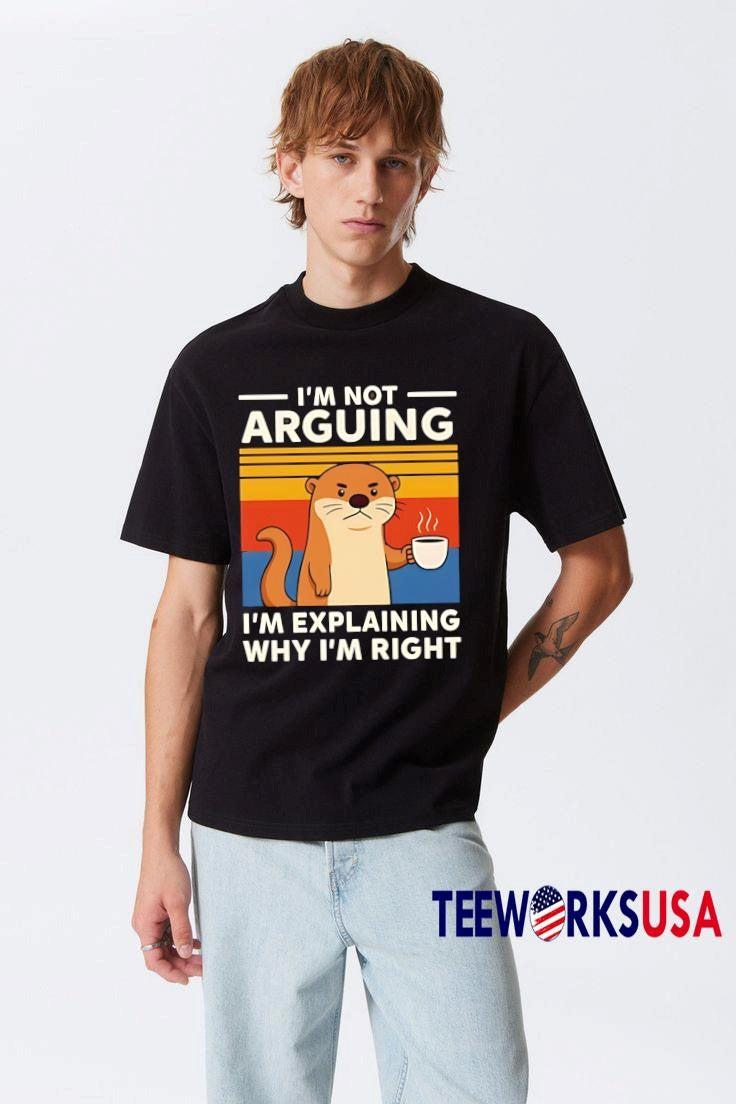 Otters I'm Not Arguing Explaining Why Right vintage - Adult & Kids T-Shirts, Sweatshirts & Hoodies apparel design preview 3