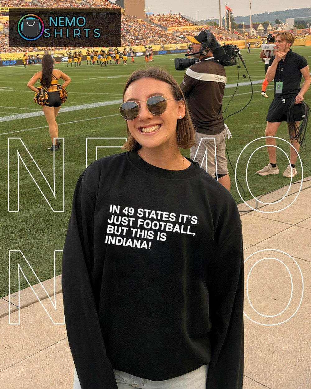 In 49 states it's just football but this is Indiana - Adult & Kids T-Shirts, Sweatshirts & Hoodies apparel design preview 4