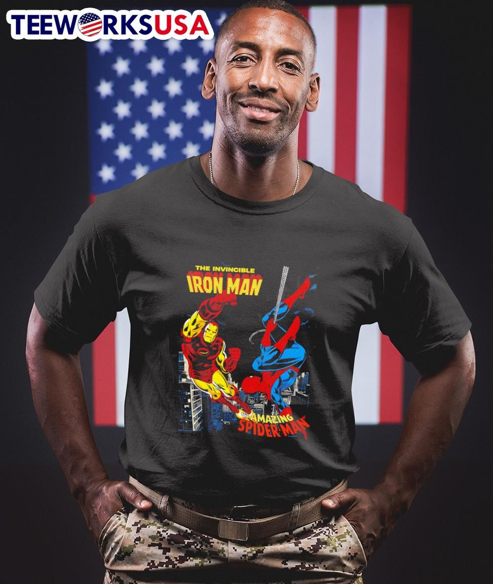 Iron Man vs Spider-man graphic - Adult & Kids T-Shirts, Sweatshirts & Hoodies apparel design preview 1