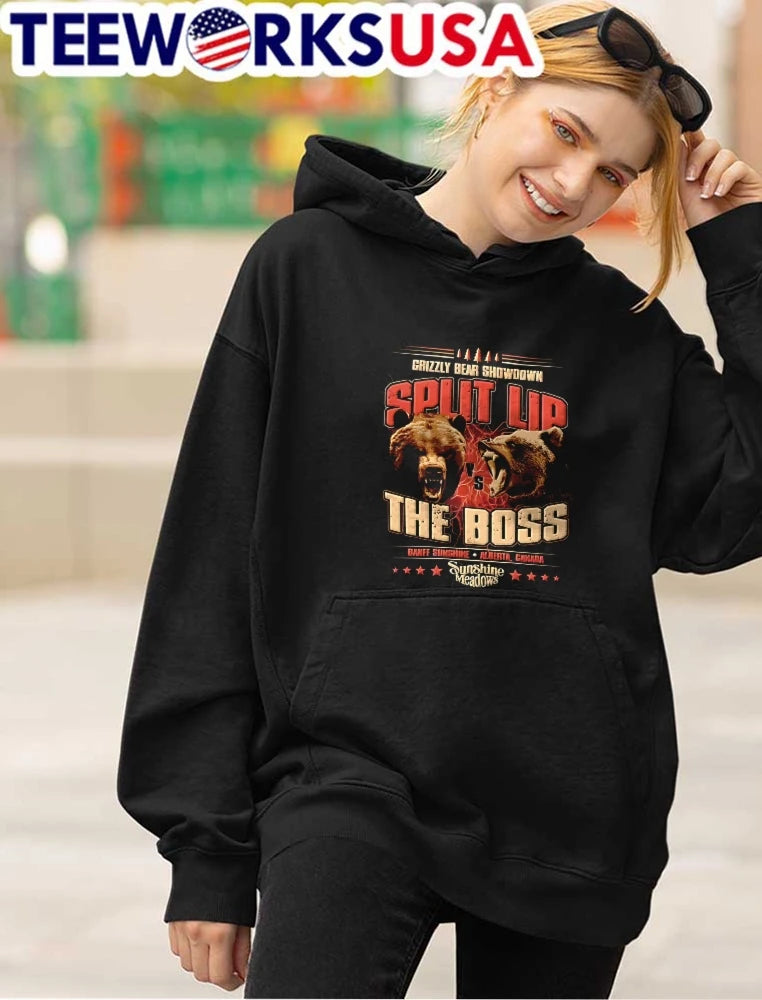 Banff Sunshine Grizzly Bear Showdown Split Lip Vs The - Adult & Kids T-Shirts, Sweatshirts & Hoodies apparel design preview 4