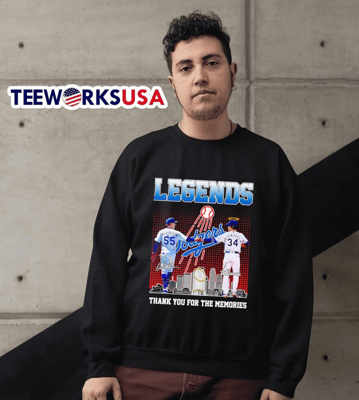 Orel Hershiser and Fernando Valenzuela Legends thank - Adult & Kids T-Shirts, Sweatshirts & Hoodies apparel design preview 3