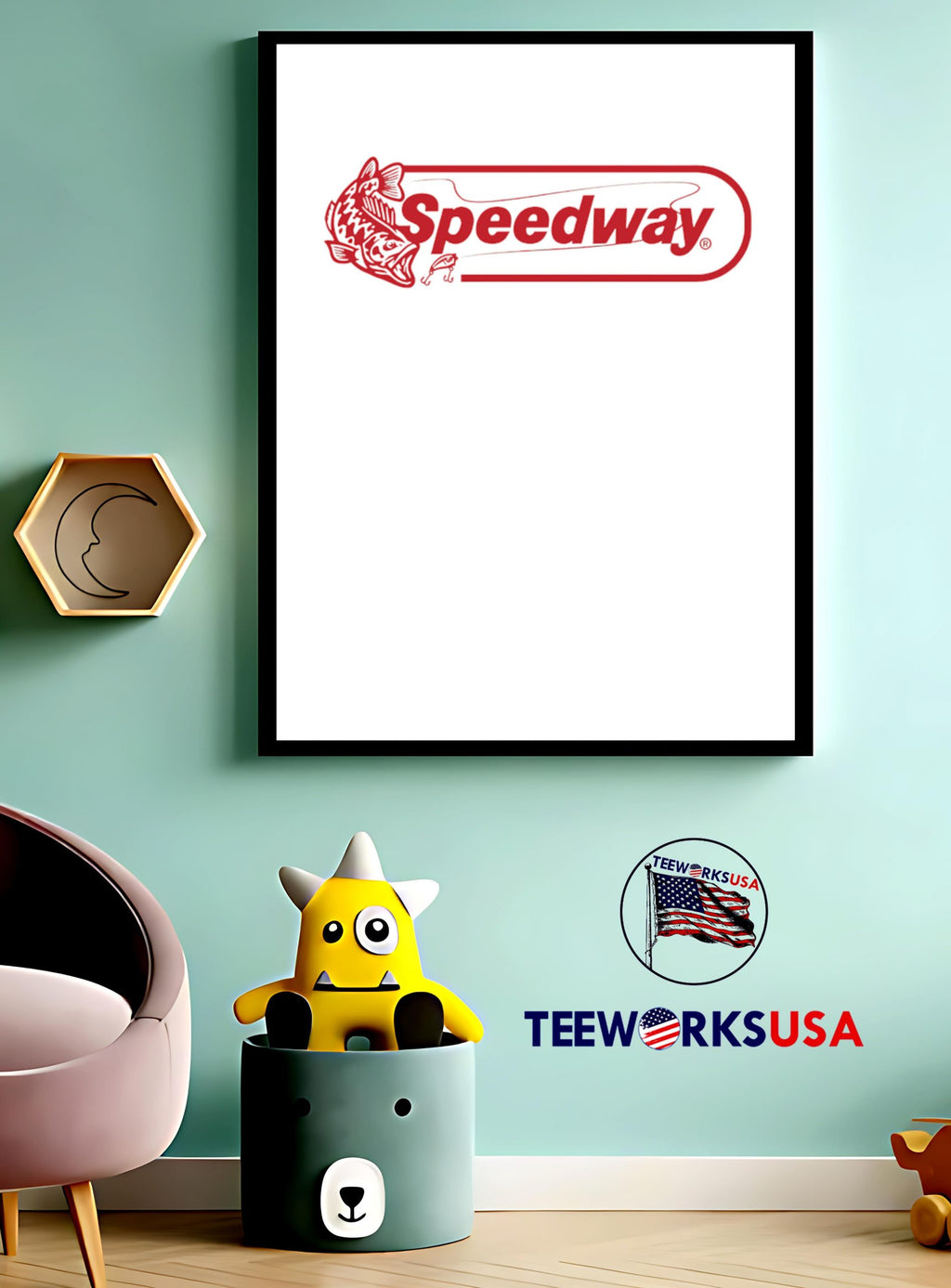 Speedway Fishing - Adult & Kids T-Shirts, Sweatshirts & Hoodies apparel design preview 3