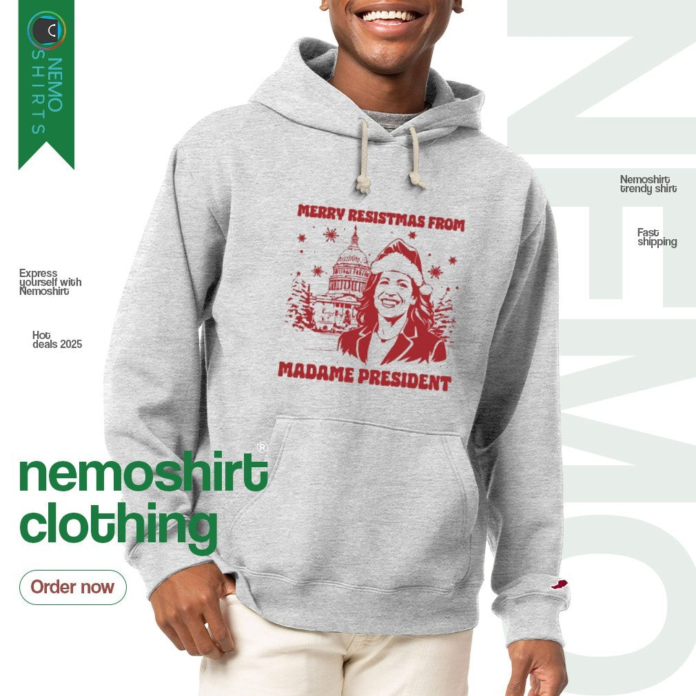 Merry resistmas from madame president - Adult & Kids T-Shirts, Sweatshirts & Hoodies apparel design preview 2