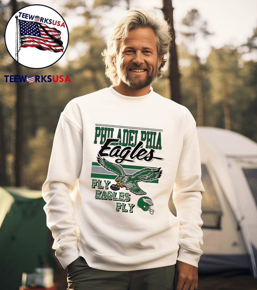 Philadelphia Eagles fly retro mascot - Adult & Kids T-Shirts, Sweatshirts & Hoodies apparel design preview 3