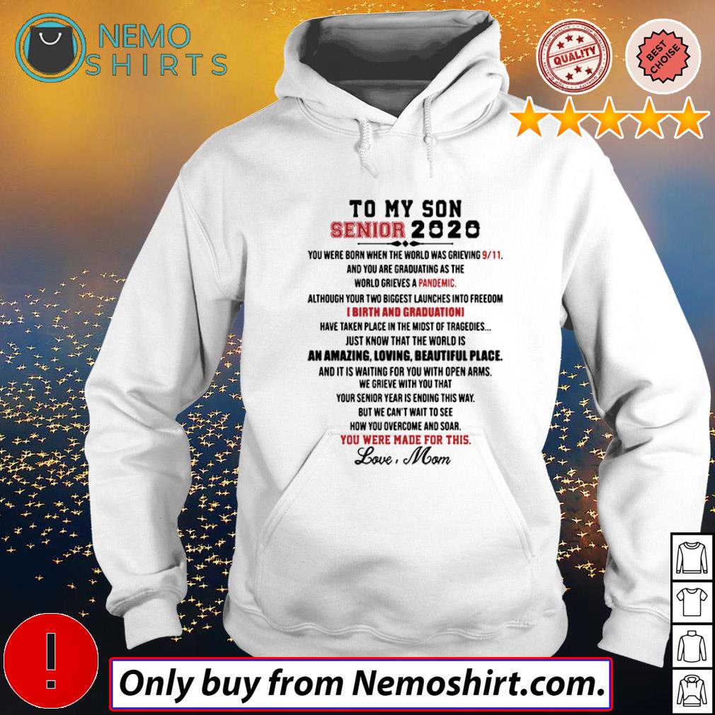 To my son Senior 2020 pandemic birth and graduation - Adult & Kids T-Shirts, Sweatshirts & Hoodies apparel design preview 5