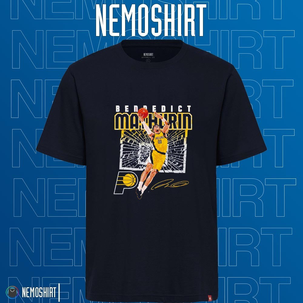 Bennedict Mathurin Indiana Pacers shattered signature - Adult & Kids T-Shirts, Sweatshirts & Hoodies apparel design preview 1