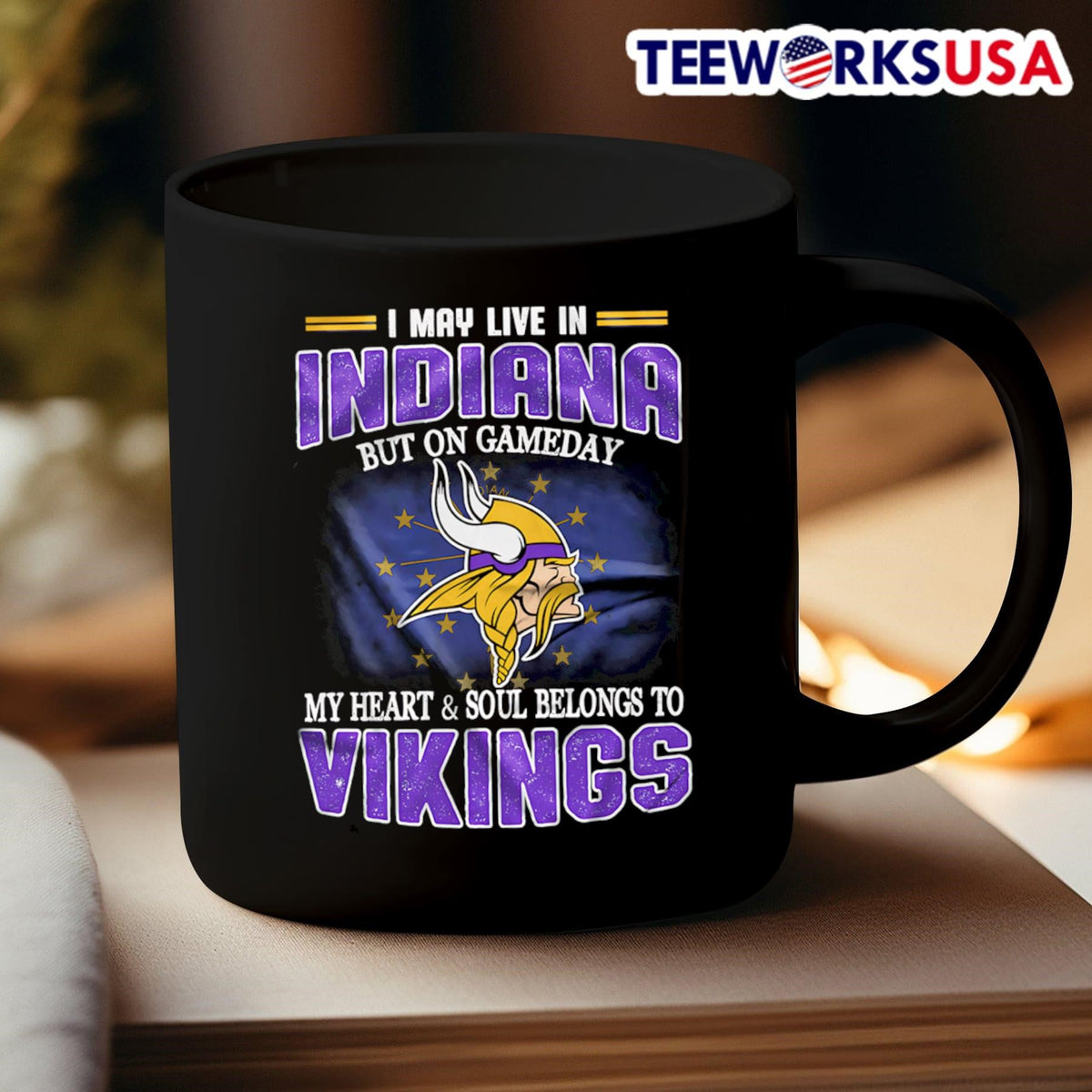 I may live in Indiana but on gameday my heart and - Adult & Kids T-Shirts, Sweatshirts & Hoodies apparel design preview 3