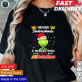 Santa Grinch never underestimate a woman tho works at - Adult & Kids T-Shirts, Sweatshirts & Hoodies apparel design preview 1