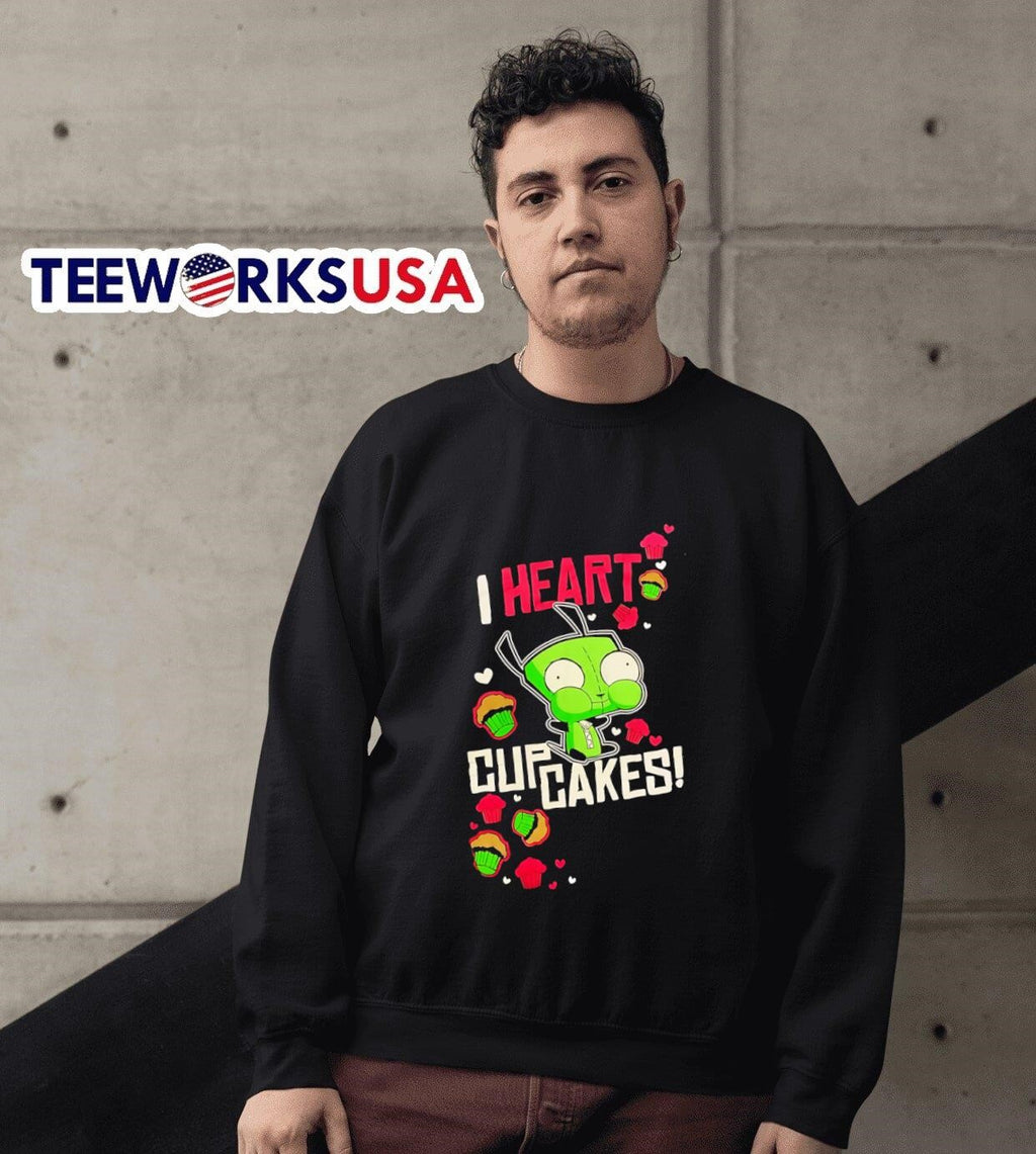 GIR Invader Zim I heart cupcakes - Adult & Kids T-Shirts, Sweatshirts & Hoodies apparel design preview 3