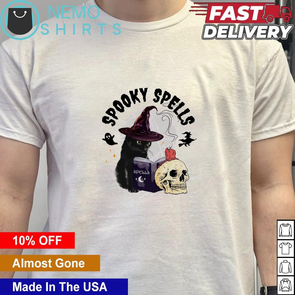 Haloween spooky cat spells - Adult & Kids T-Shirts, Sweatshirts & Hoodies apparel design preview 5