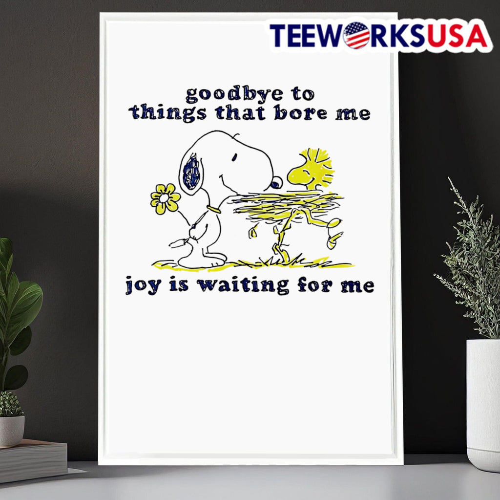 Snoopy goodbye to things that bore me joy is waiting - Adult & Kids T-Shirts, Sweatshirts & Hoodies apparel design preview 6