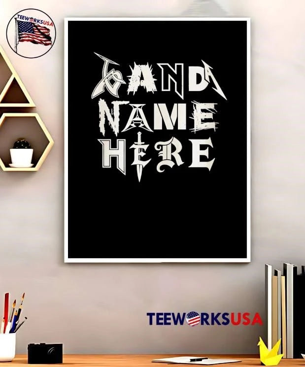 Band Name Here Heavy Metal Rock Music Font Style - Adult & Kids T-Shirts, Sweatshirts & Hoodies apparel design preview 5