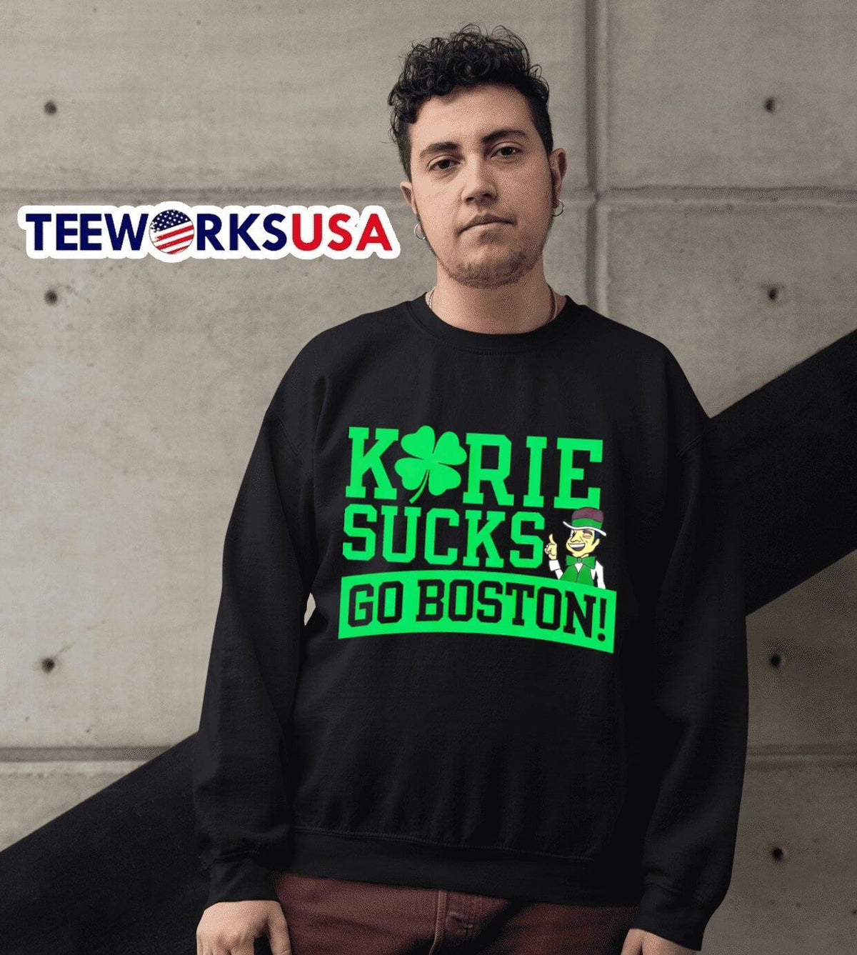 Kyrie Irving sucks go Boston Celtics - Adult & Kids T-Shirts, Sweatshirts & Hoodies apparel design preview 3