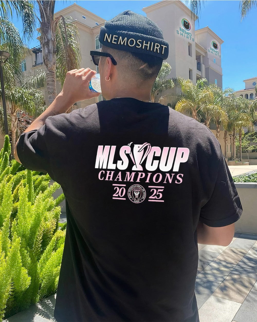 Inter Miami CF 2025 MLS Cup Champions catch ball - Adult & Kids T-Shirts, Sweatshirts & Hoodies apparel design preview 4