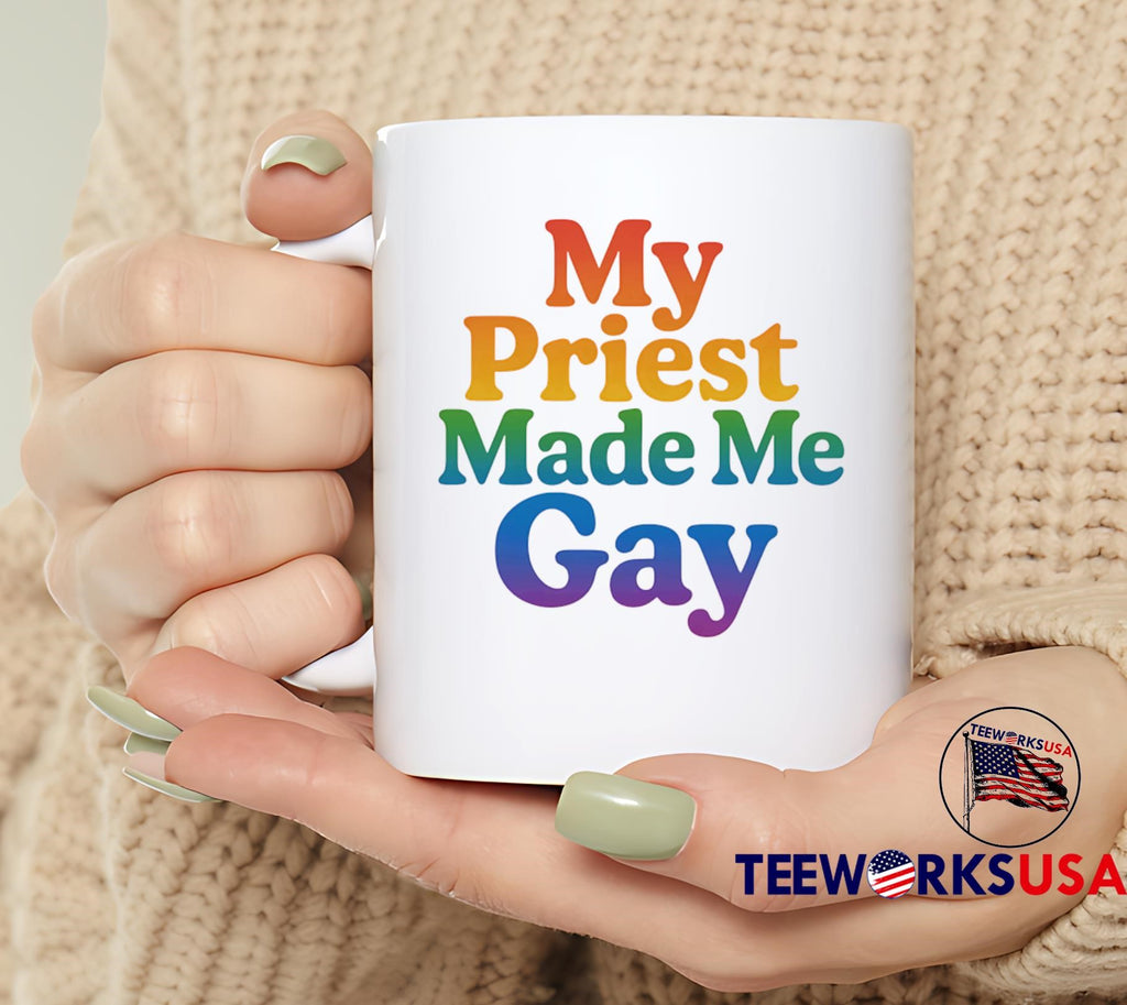 My priest made me gay pride - Adult & Kids T-Shirts, Sweatshirts & Hoodies apparel design preview 6