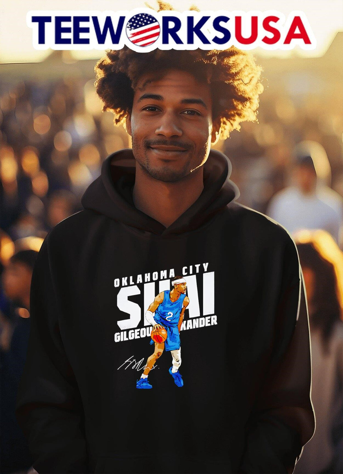 Shai Gilgeous-Alexander Oklahoma City slant - Adult & Kids T-Shirts, Sweatshirts & Hoodies apparel design preview 2