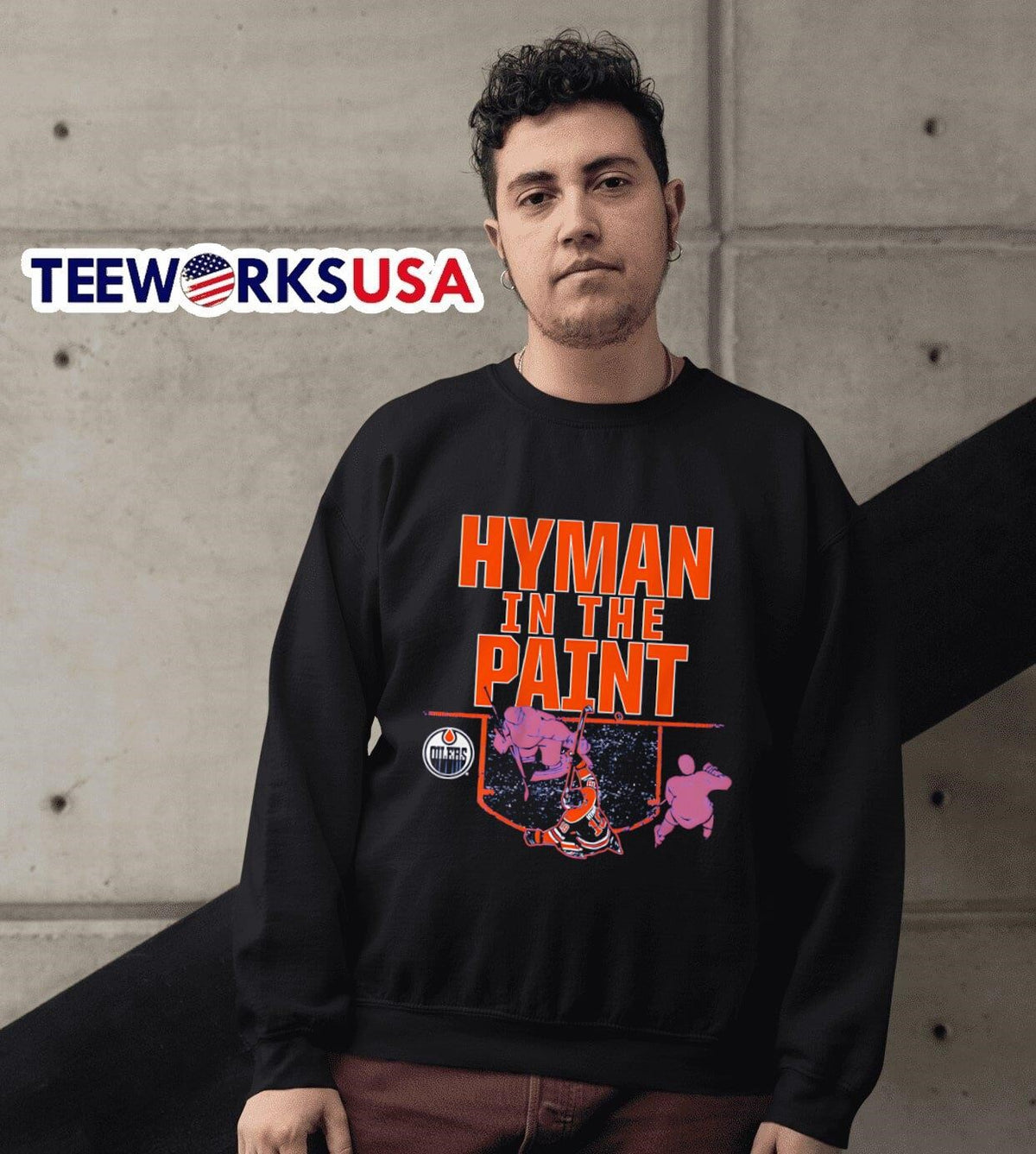 Zach Hyman Edmonton Oilers in the paint - Adult & Kids T-Shirts, Sweatshirts & Hoodies apparel design preview 6