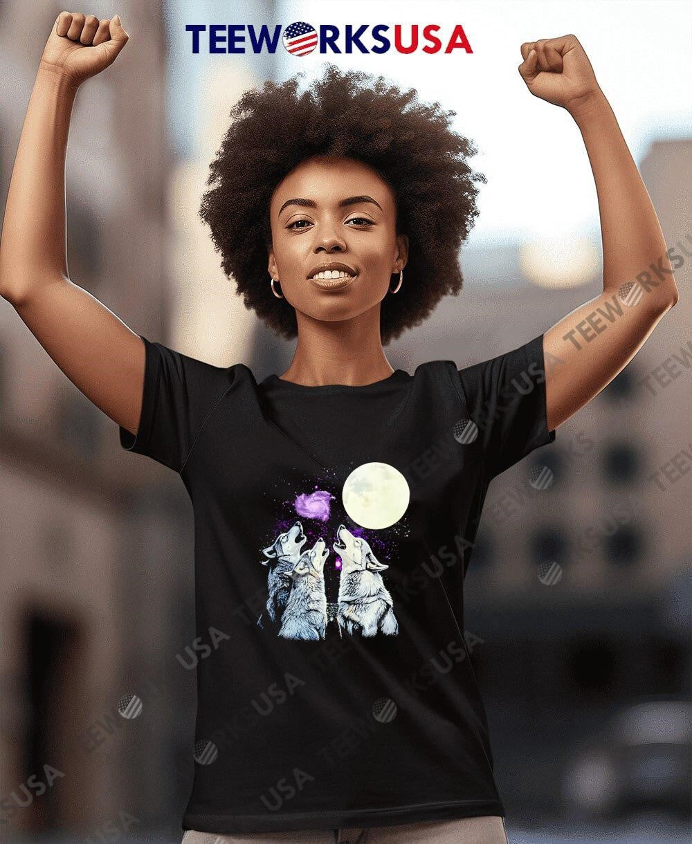 3 Howling Wolf Moon - Adult & Kids T-Shirts, Sweatshirts & Hoodies apparel design preview 4