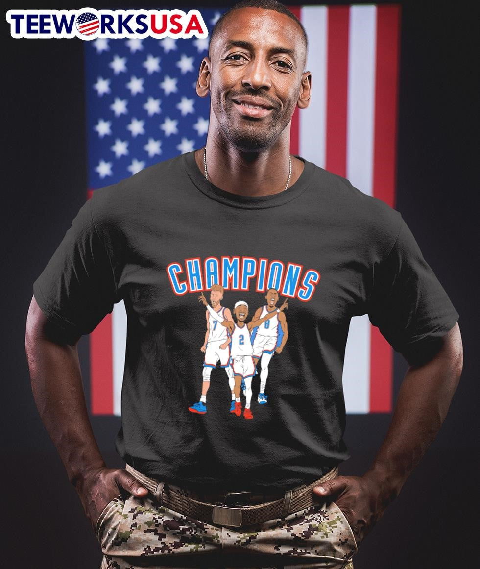 OKC Big 3 Champions SGA Chet and Jalen Williams - Adult & Kids T-Shirts, Sweatshirts & Hoodies apparel design preview 1