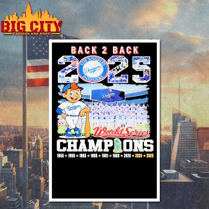 Back 2 2025 World Series Champions Dodgers - Adult & Kids T-Shirts, Sweatshirts & Hoodies apparel design preview 4