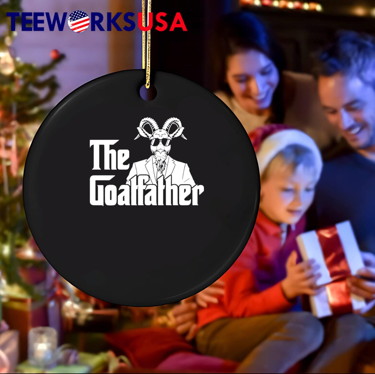 The Goatfather Goat - Adult & Kids T-Shirts, Sweatshirts & Hoodies apparel design preview 4