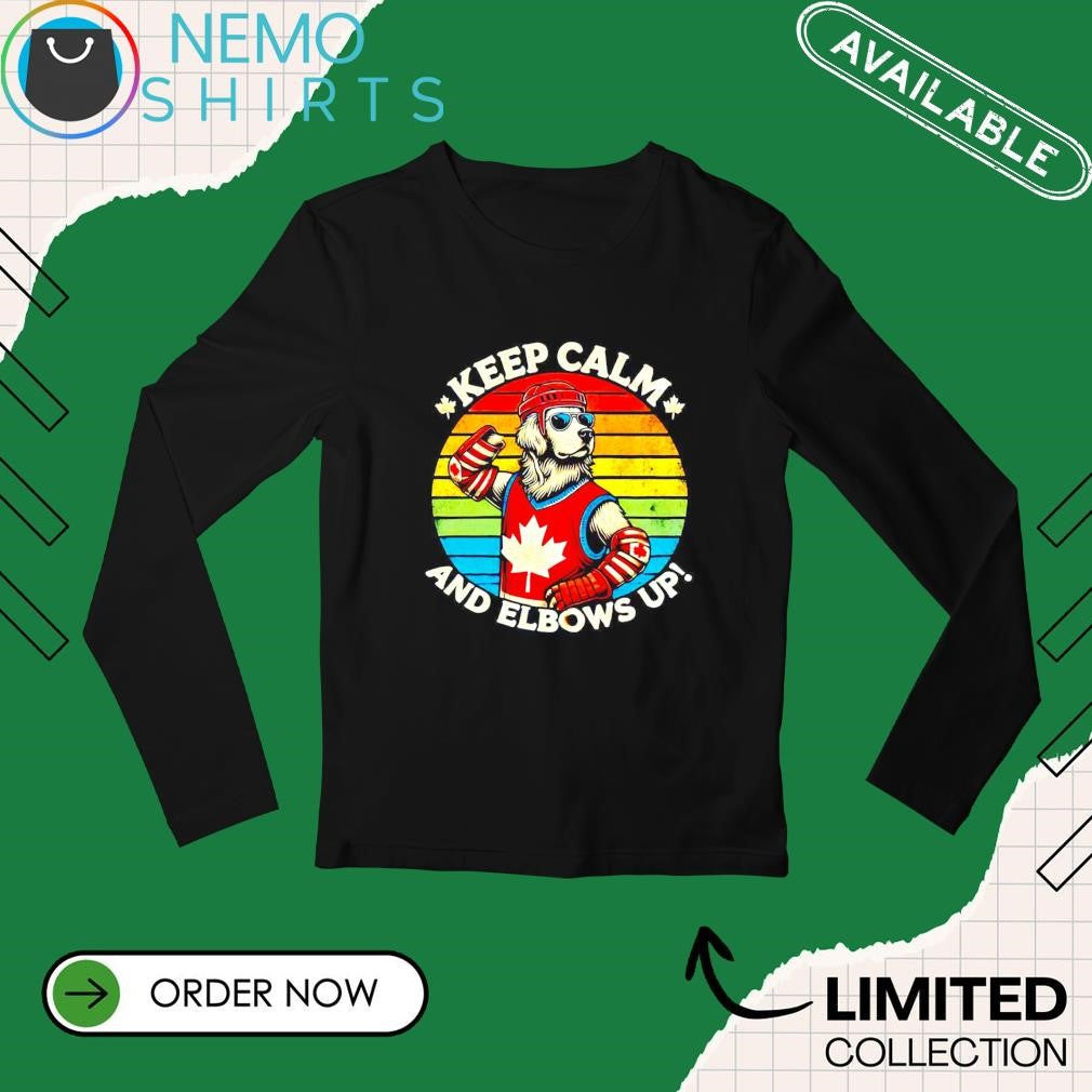 Keep calm and elbows up Golden Retriever Canada - Adult & Kids T-Shirts, Sweatshirts & Hoodies apparel design preview 3