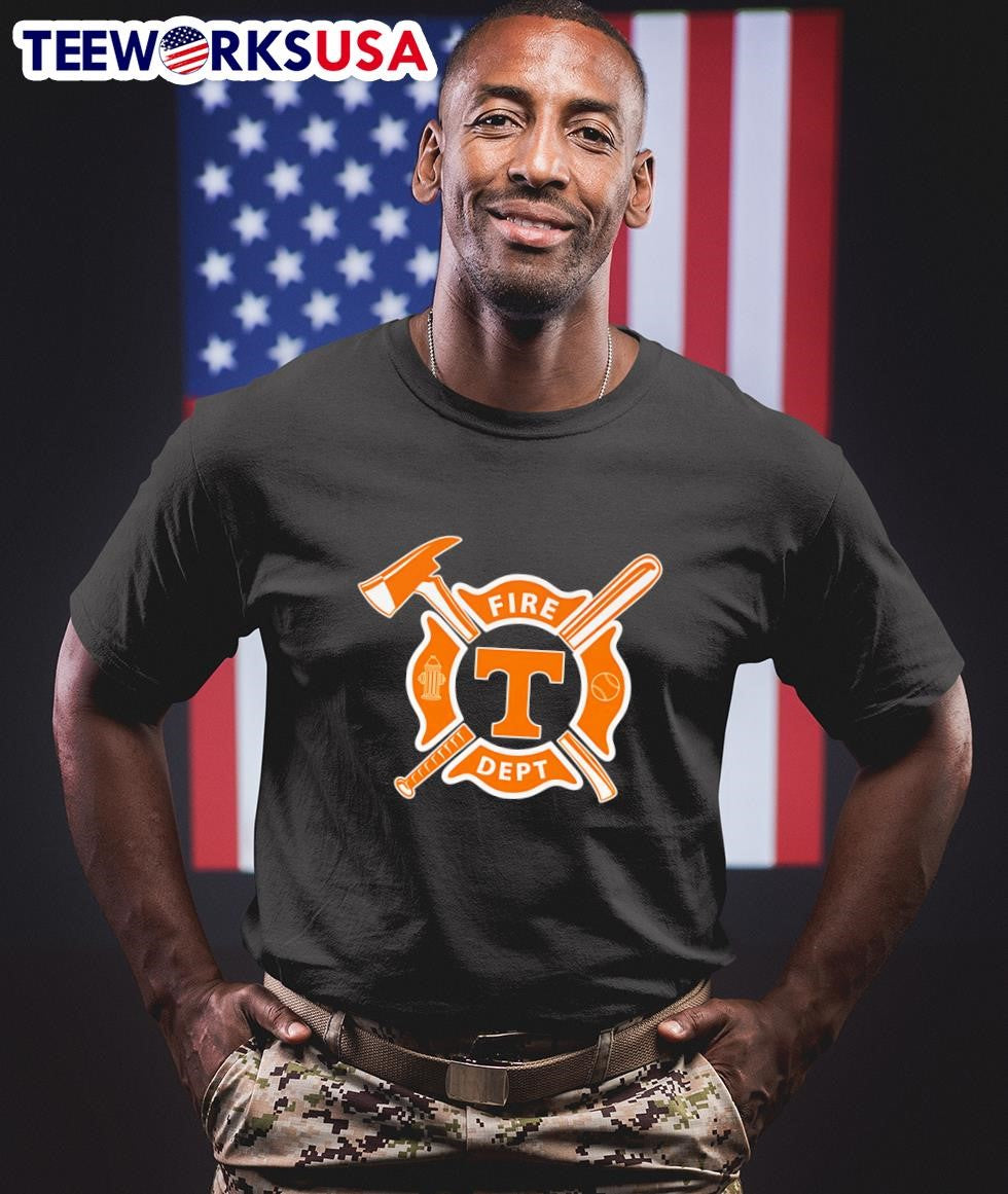 Fire dept Tennessee Volunteers baseball - Adult & Kids T-Shirts, Sweatshirts & Hoodies apparel design preview 1