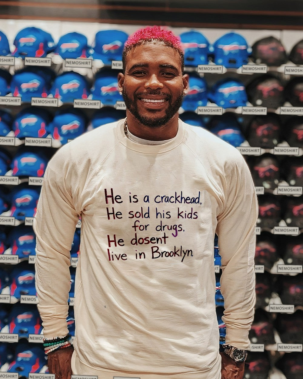 He is a crackhead sold his kids for drugs dosent live - Adult & Kids T-Shirts, Sweatshirts & Hoodies apparel design preview 2