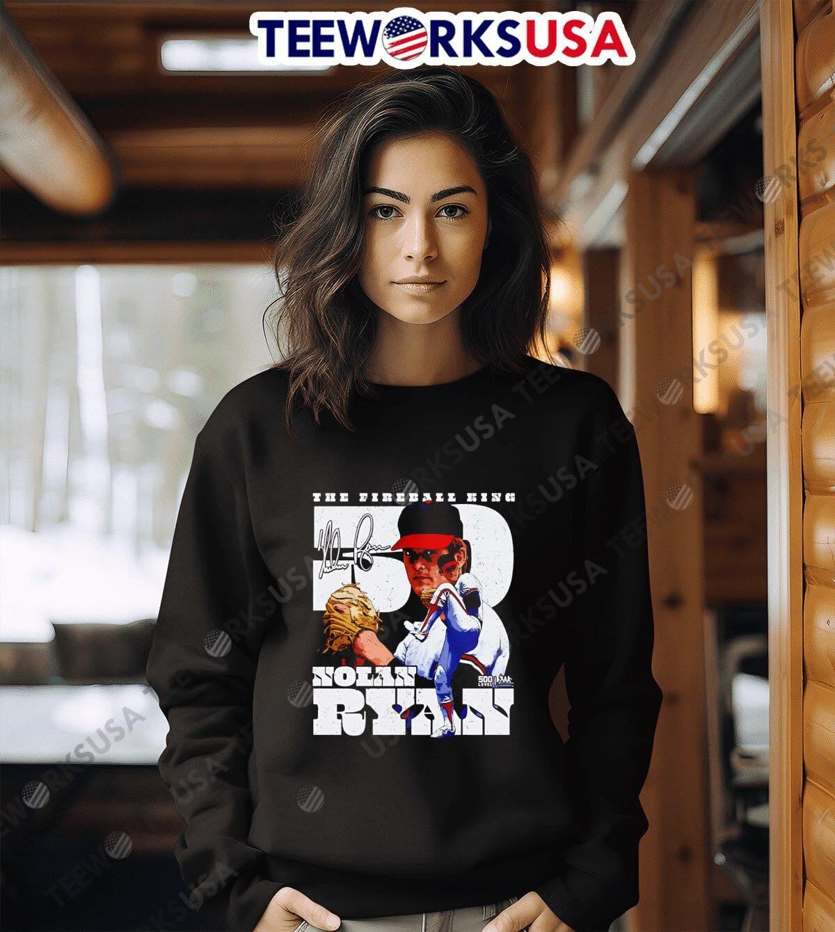 Nolan Ryan Los Angeles A Throwback Dual retro - Adult & Kids T-Shirts, Sweatshirts & Hoodies apparel design preview 6