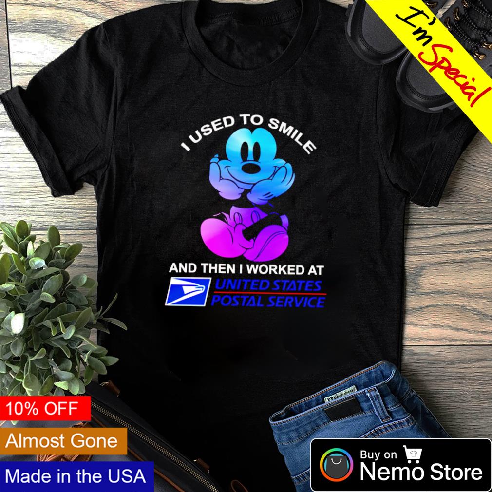 Mickey I used to smile and then worked at USPS - Adult & Kids T-Shirts, Sweatshirts & Hoodies apparel design preview 1