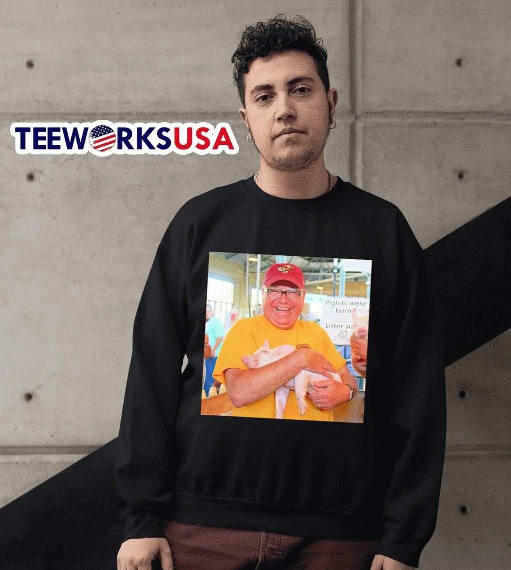 Tim Walz hug pig big dad energy - Adult & Kids T-Shirts, Sweatshirts & Hoodies apparel design preview 3