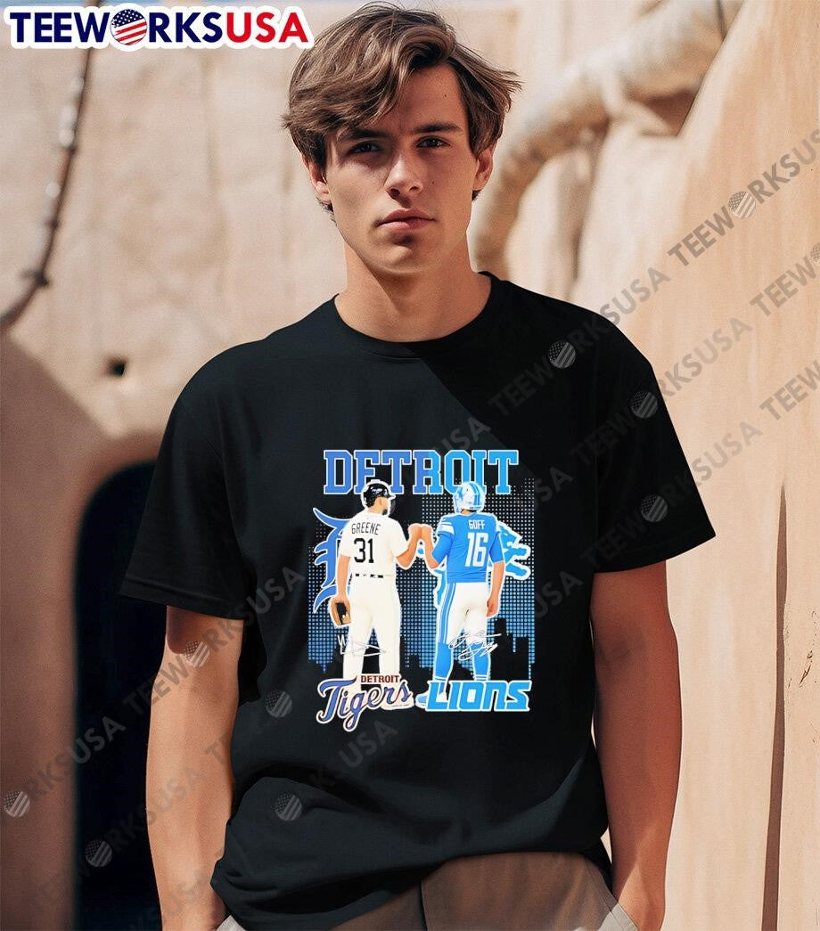 Riley greene and jared goff detroit tigers x lions - Adult & Kids T-Shirts, Sweatshirts & Hoodies apparel design preview 1