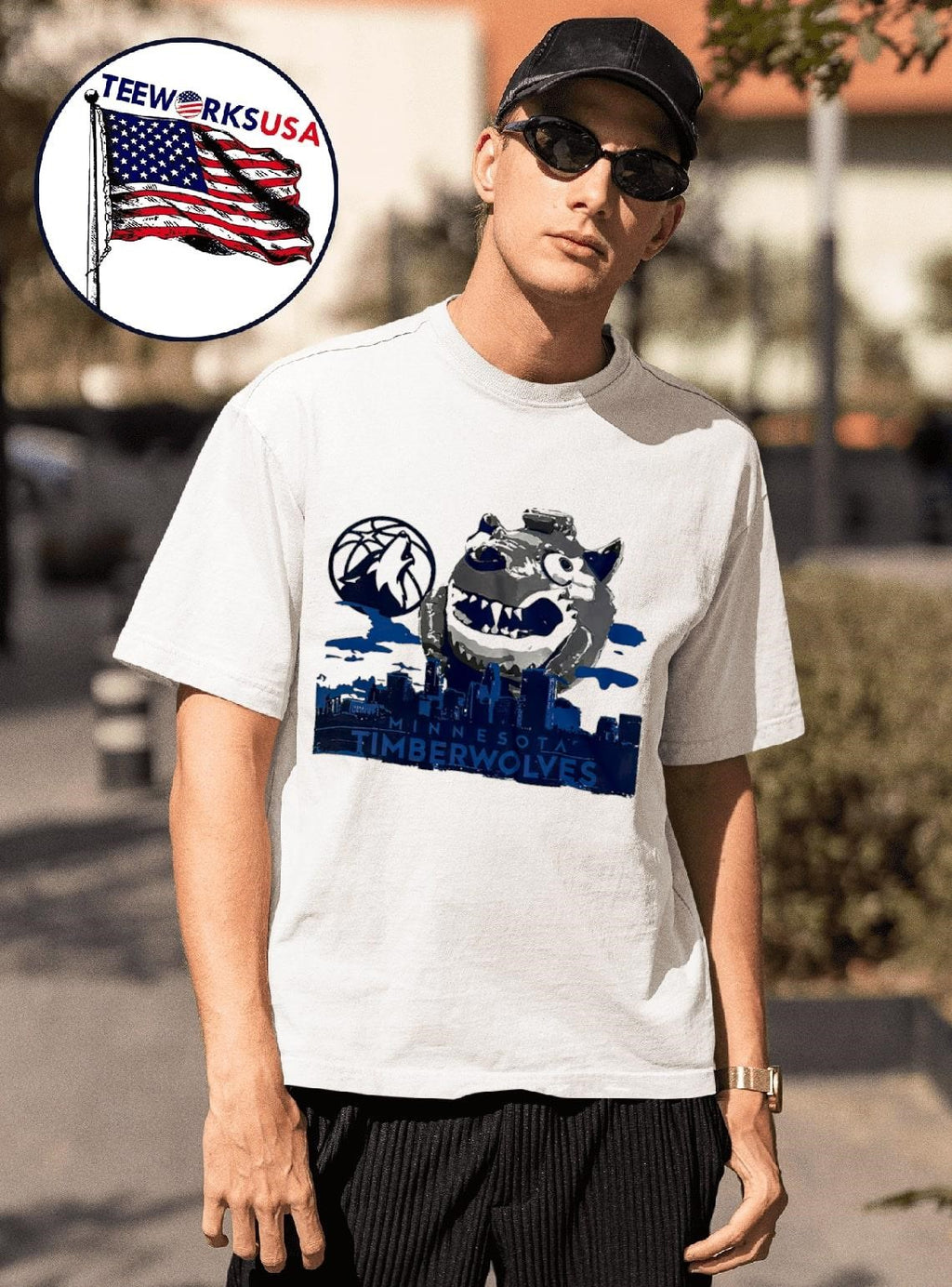 Minnesota Timberwolves Target center city skyline - Adult & Kids T-Shirts, Sweatshirts & Hoodies apparel design preview 1
