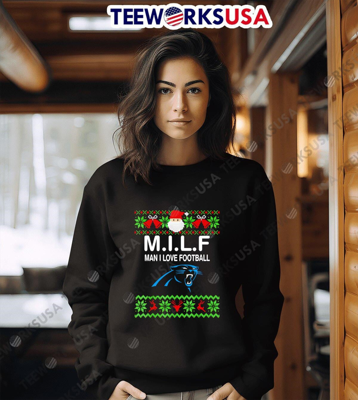 Carolina Panthers Christmas M.I.L.F Man I Love - Adult & Kids T-Shirts, Sweatshirts & Hoodies apparel design preview 6