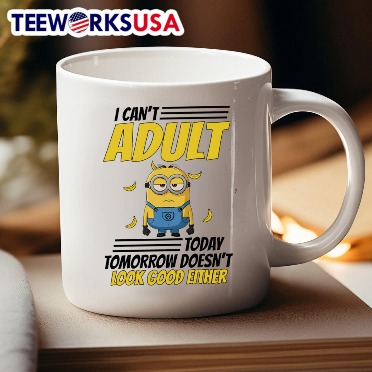 Minion I can't adult today tomorrow doesn't look good - Adult & Kids T-Shirts, Sweatshirts & Hoodies apparel design preview 4