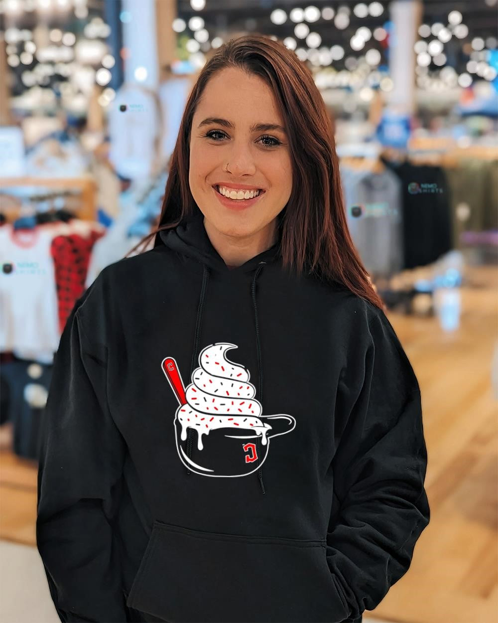 Ice Cream Cleveland Guardians helmet logo - Adult & Kids T-Shirts, Sweatshirts & Hoodies apparel design preview 3