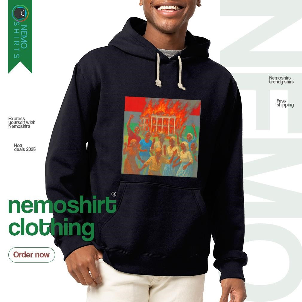 Juneteenth Nottoway Plantation gebrannt - Adult & Kids T-Shirts, Sweatshirts & Hoodies apparel design preview 2