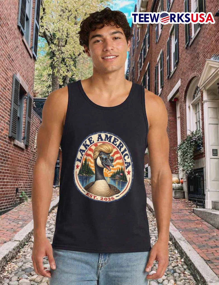 Lake America Goose Vintage Outdoor Fishing - Adult & Kids T-Shirts, Sweatshirts & Hoodies apparel design preview 6