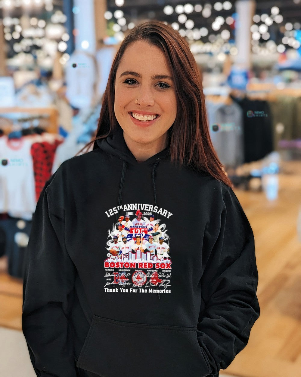 Boston Red Sox 125th anniversary 1901 2026 thank you - Adult & Kids T-Shirts, Sweatshirts & Hoodies apparel design preview 3