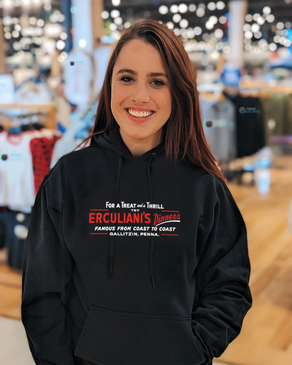 For a treat and thrill try Erculiani's dinners - Adult & Kids T-Shirts, Sweatshirts & Hoodies apparel design preview 5
