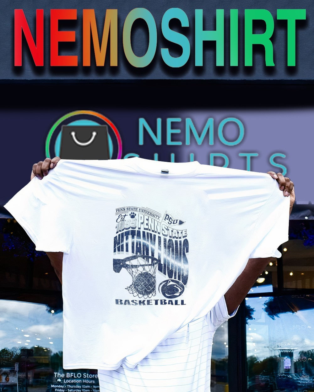 Penn State Nittany Lions basketball est 1855 PSU - Adult & Kids T-Shirts, Sweatshirts & Hoodies apparel design preview 1