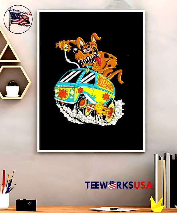 Scooby Funky Dog mystery machine - Adult & Kids T-Shirts, Sweatshirts & Hoodies apparel design preview 5