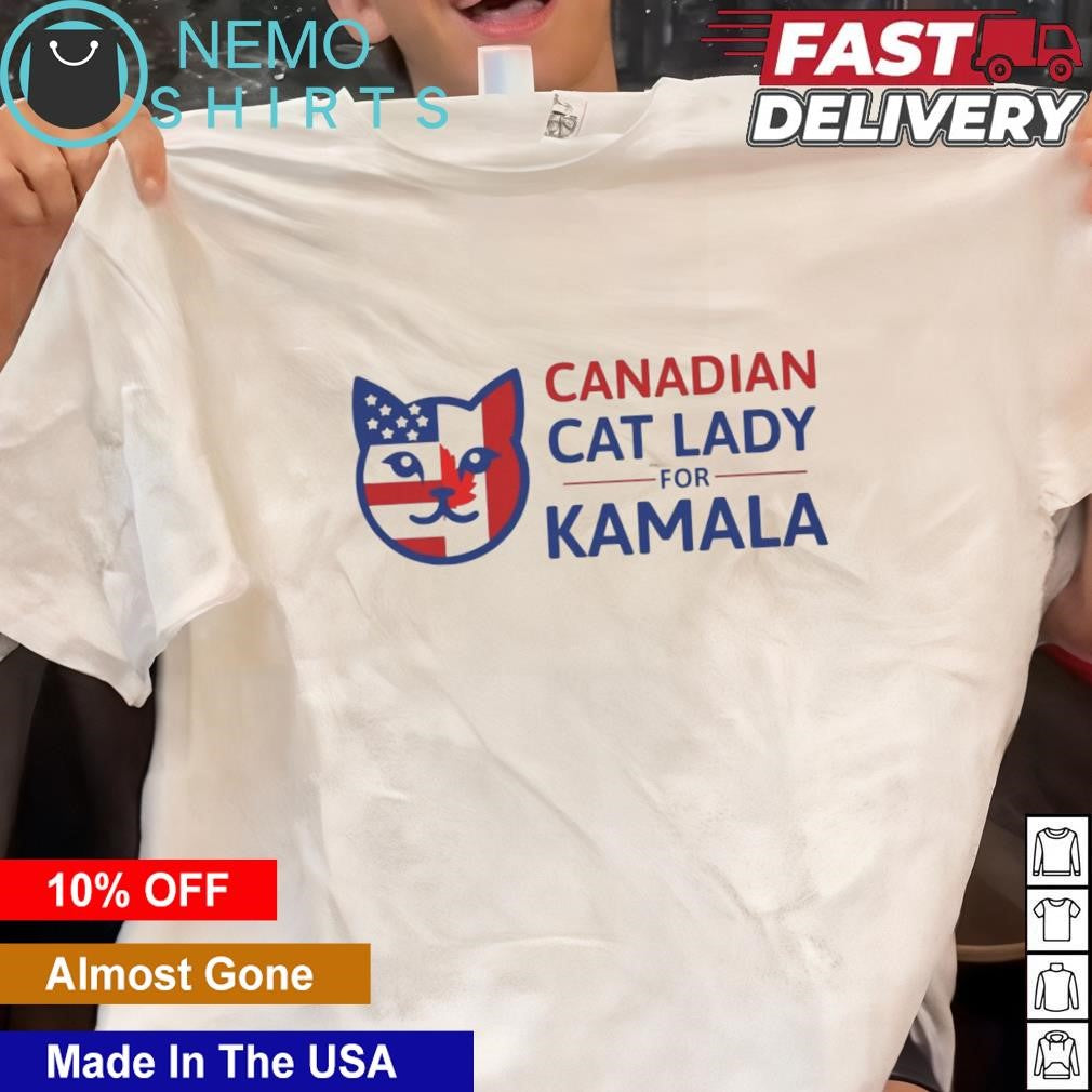 Canadian cat lady for Kamala - Adult & Kids T-Shirts, Sweatshirts & Hoodies apparel design preview 1