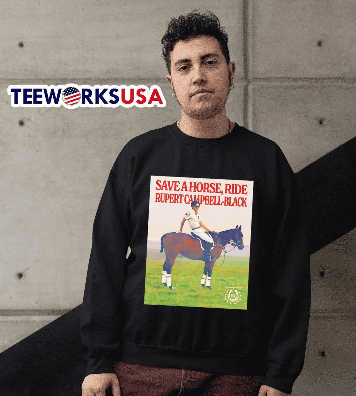 Save A Horse, Ride Rupert Campbell-Black - Adult & Kids T-Shirts, Sweatshirts & Hoodies apparel design preview 6