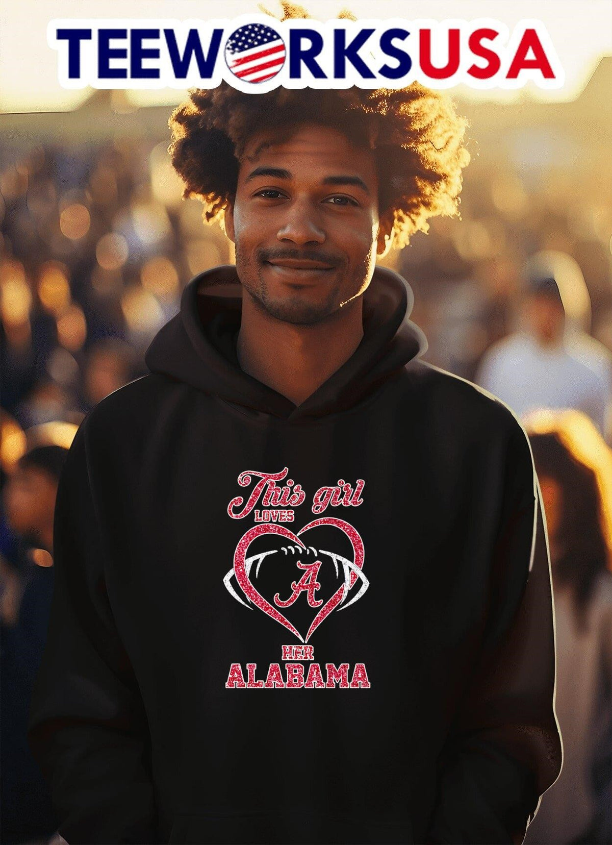 This girl loves her Alabama Crimson Tide diamond - Adult & Kids T-Shirts, Sweatshirts & Hoodies apparel design preview 2