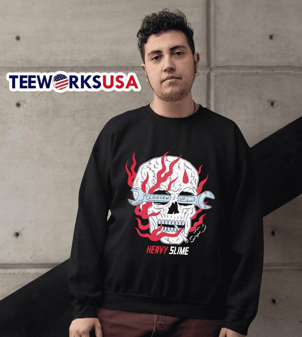 Loosen up heavy slime skull - Adult & Kids T-Shirts, Sweatshirts & Hoodies apparel design preview 6