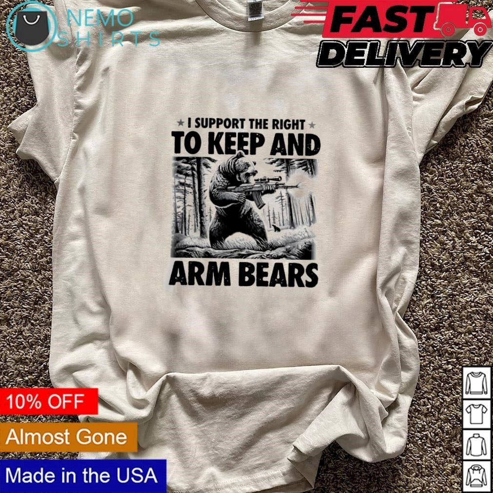 I support the right to keep and arm bears - Adult & Kids T-Shirts, Sweatshirts & Hoodies apparel design preview 3