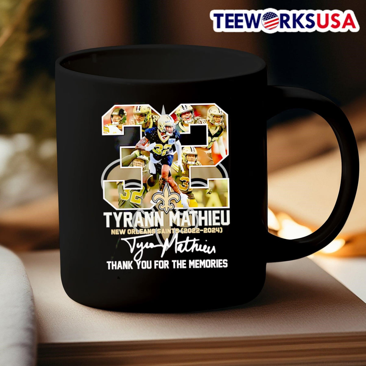 32 Tyrann Mathieu New Orleans Saints 2022 2024 thank - Adult & Kids T-Shirts, Sweatshirts & Hoodies apparel design preview 3